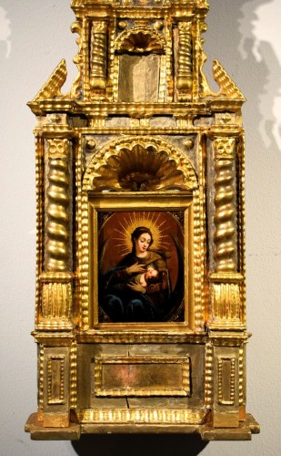 Vierge du Lait, Maître vénitien début du XVIIe siècle - Art sacré, objets religieux Style Louis XIII